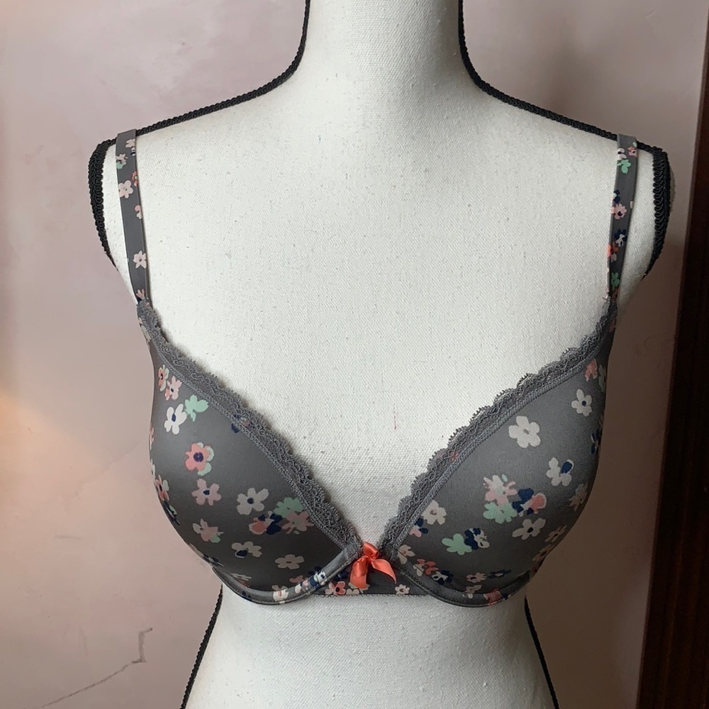 Aerie Gray floral bra